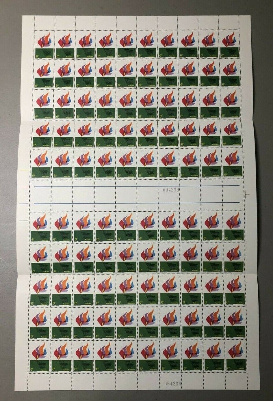 ZAYIX - 1970 Australia 487 Freedom of Speech - Full Sheet of 100 - Face Value $6