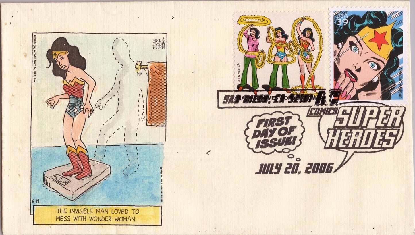 ZAYIX 2006 US 4084 FDC DC Comics Superheroes Wonder Woman Humorous 2 SMB