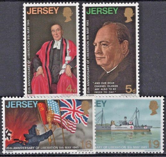 ZAYIX 1970 Great Britain Jersey 26-29 MNH Liberation of Jersey WW II 020522S03M