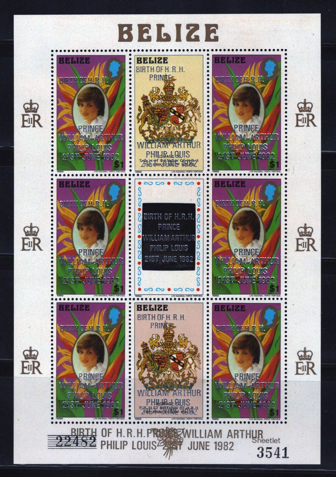 ZAYIX Belize 631-633 MNH Princess of Wales Portraits Royalty 061122SM77