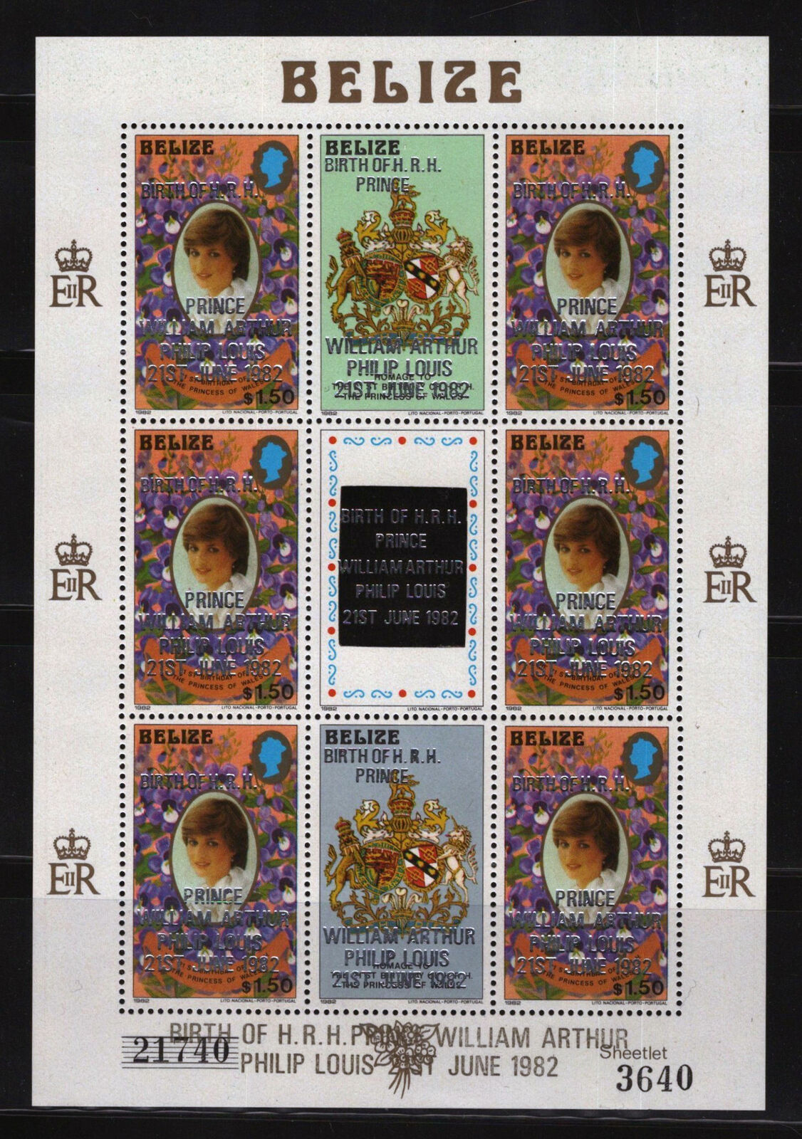 ZAYIX Belize 631-633 MNH Princess of Wales Portraits Royalty 061122SM77