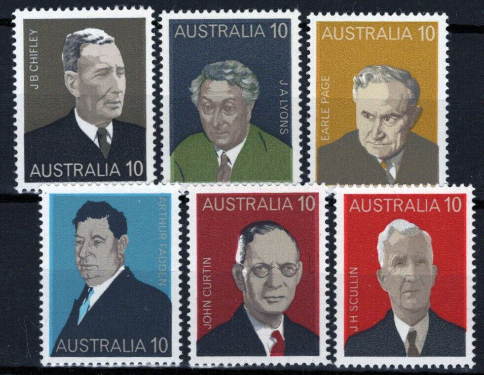 ZAYIX Australia 610-615 MNH Prime Ministers Historical Figures 090522S72