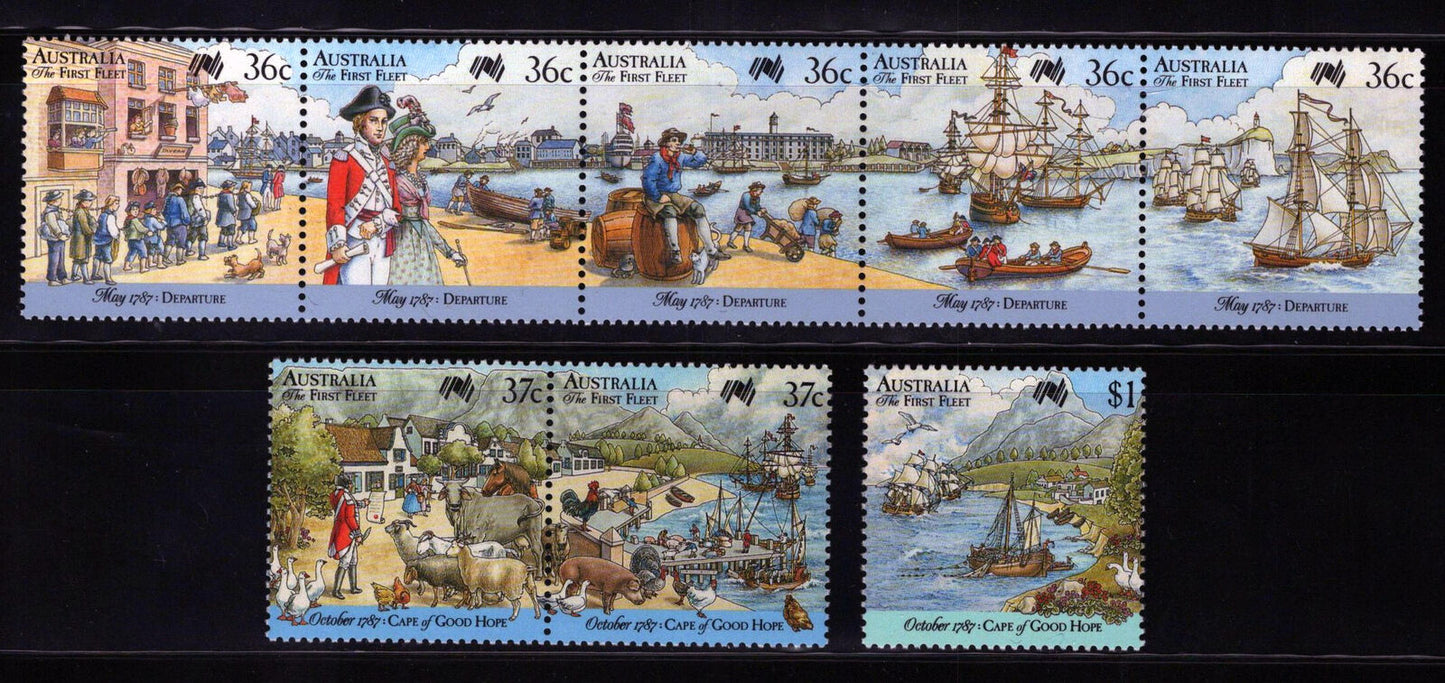 ZAYIX Australia 1024-1026 MNH Ships First Fleet Leaving England 070922SM48