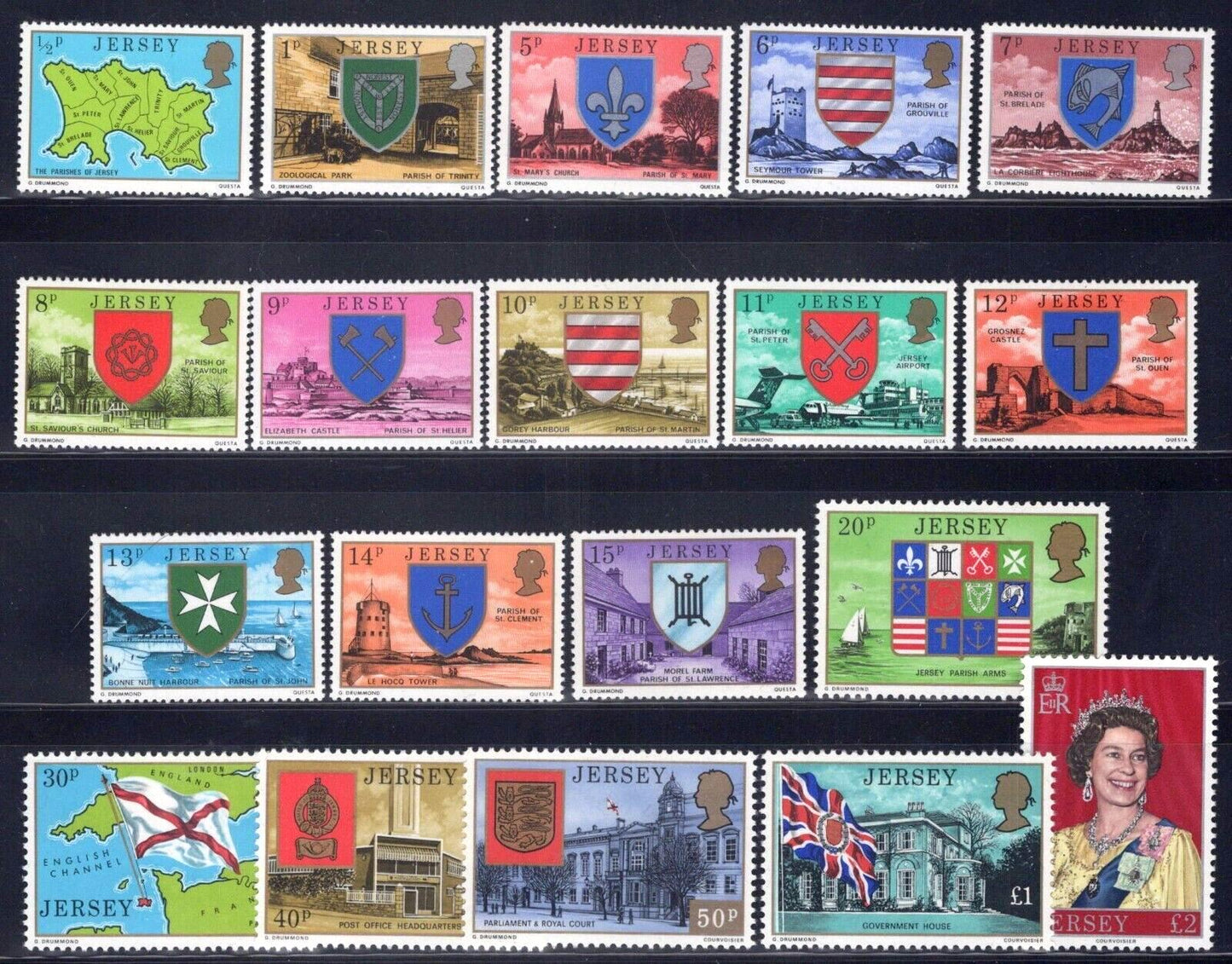 Great Britain Jersey 137-155 MNH Architecture Aviation 020522S20M