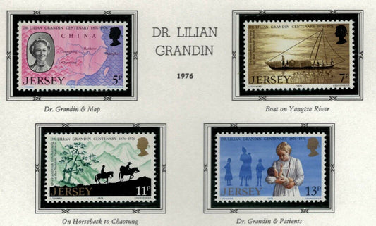 ZAYIX - 1976 Great Britain Jersey #164-167 - MNH - Dr. Lilian Grandin - Medical