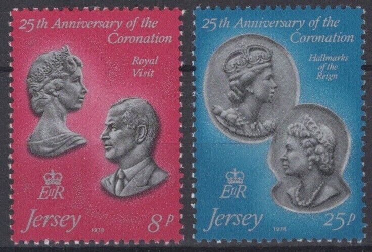 Great Britain Jersey 195-196 MNH Queen Elizabeth Coronation 020522S29M