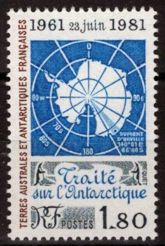 ZAYIX FSAT TAAF 94 MNH Antarctic Treaty Map 092922S11M