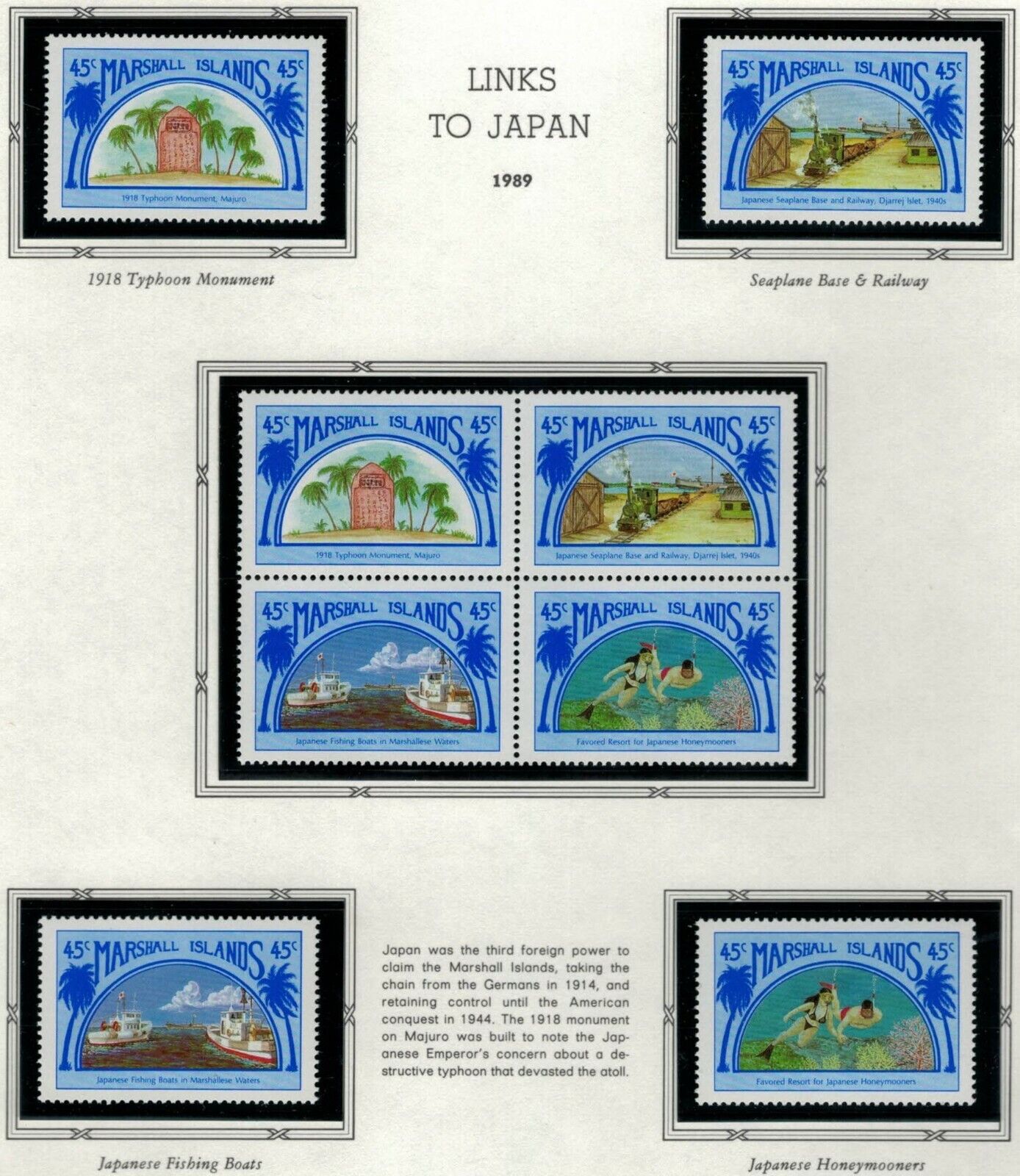 1989 Marshall Islands 209-212a MNH Fishing Boat Railway Boats 021622-S24