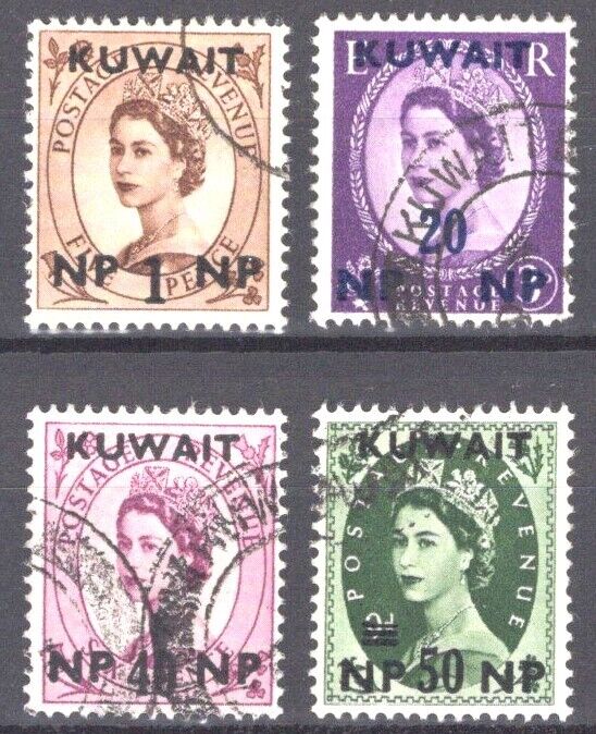 Kuwait 129//138 Used Surcharge on Great Britain Elizabeth II