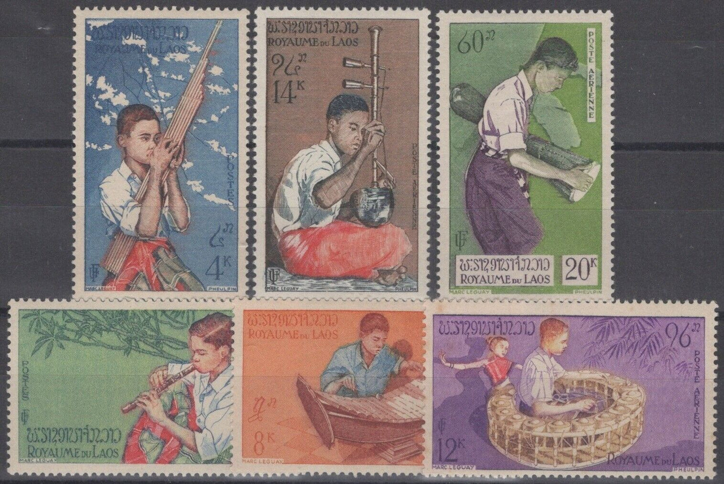 ZAYIX Laos 34-36, C24-C26 MH Musical Instruments Ranat Khene Player 101922S84M