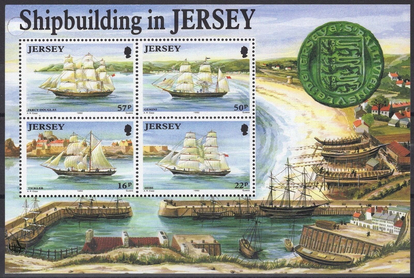 Great Britain Jersey 599a MNH Jersey Built Sailing Ships 042922-SM135M
