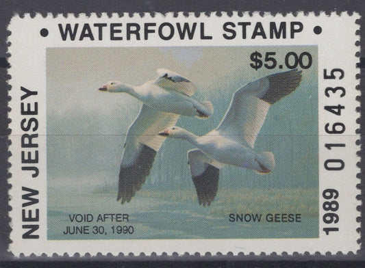 ZAYIX 1989 New Jersey 6  MNH - US State Duck Stamp - Birds - 070122S08