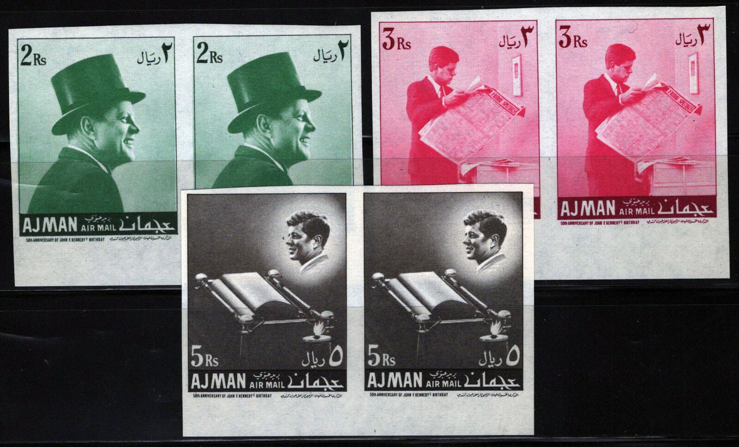 ZAYIX -Ajman 141B-149B MNH Impf Pairs John F. Kennedy Politician 081622S18