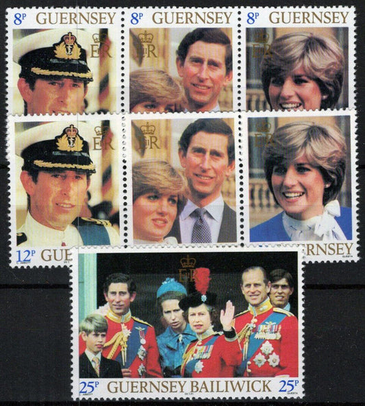 ZAYIX Guernsey 224-226 MNH Royal Wedding Prince Charles Lady Diana 021423S152M