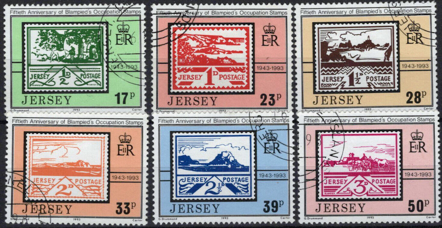 Great Britain Jersey 640-645 Used German Occupation WWII 033023S12