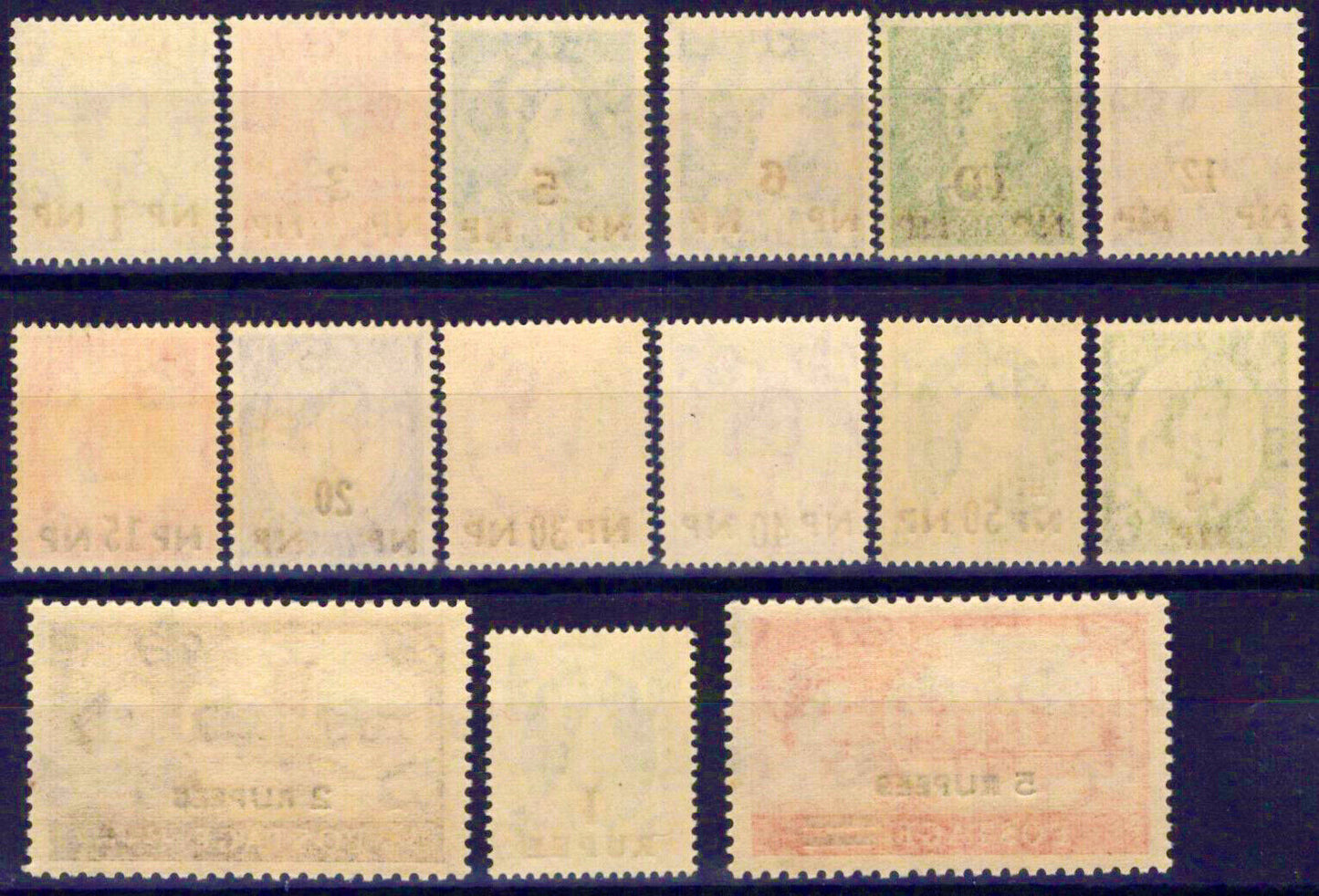 ZAYIX 1960-1961 Oman 79-93 MNH Surcharges on Great Britain Definitives 032723S56