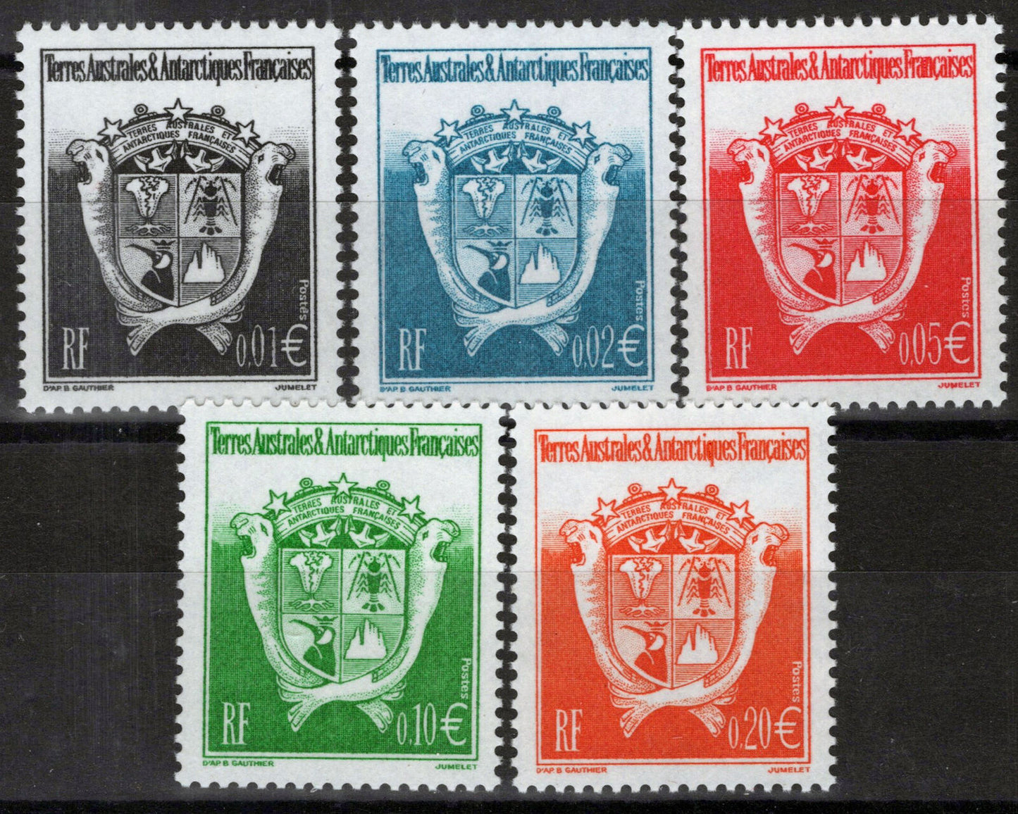 ZAYIX FSAT TAAF 295-299 MNH Coat of Arms Polar Antarctic 060823S168