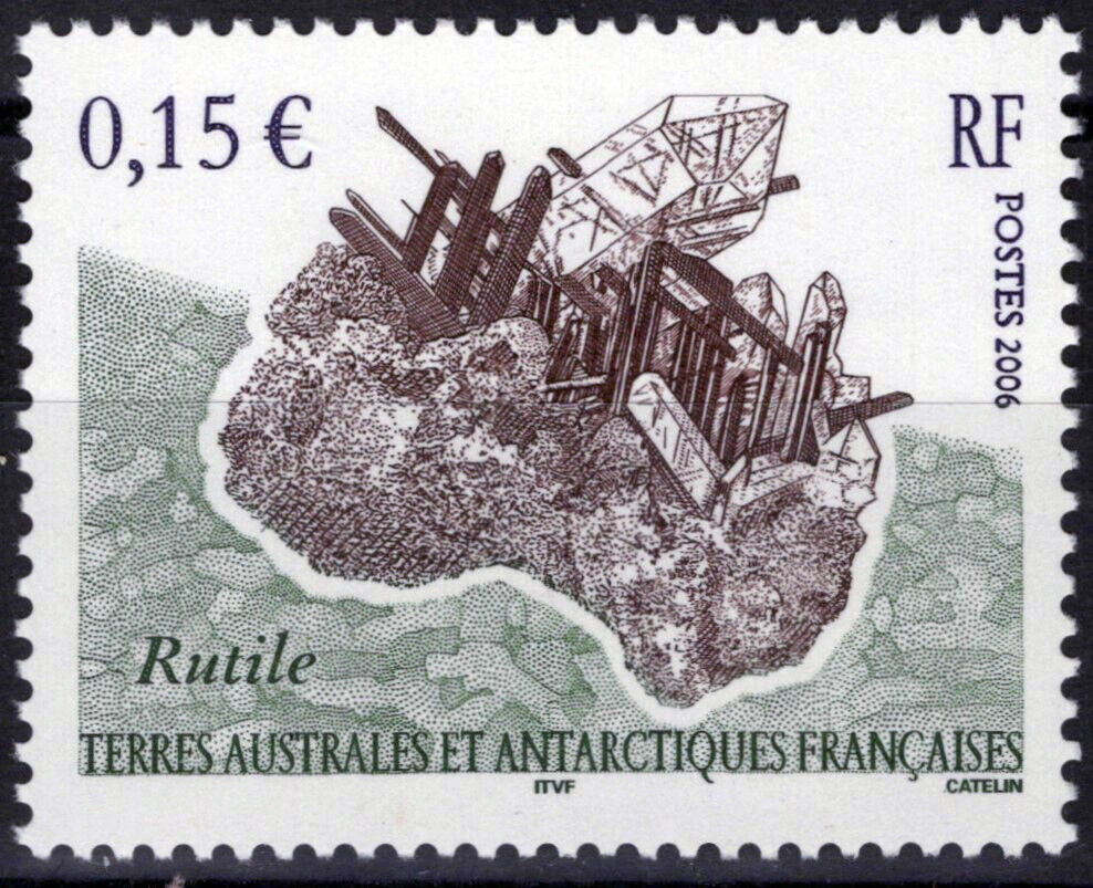ZAYIX FSAT TAAF 362 MNH Mineral Rutile Mineralogy Antarctic Polar 061923S08