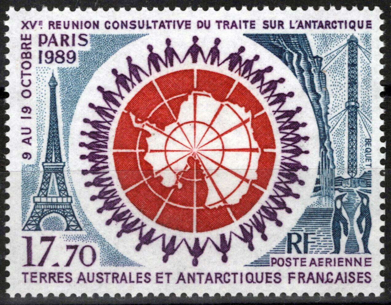 FSAT TAAF C108 MNH Air Post Birds Penguins Eiffel Tower Polar 061923S99