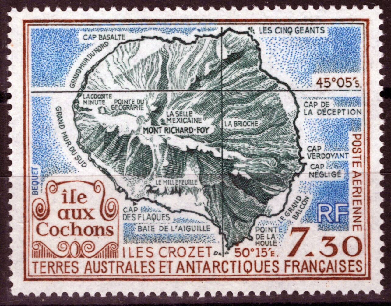 ZAYIX FSAT TAAF C109 MNH Air Post Isle of Pigs Maps Antarctic Polar 061923S100