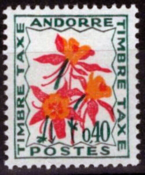 French Andorra J51 MNH Postage Due Flowers Plants Nature 071823S58M
