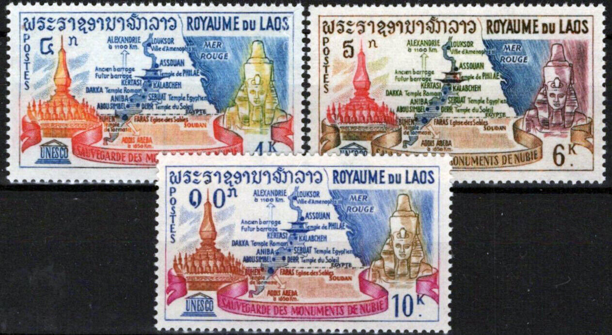 ZAYIX Laos 89-91 MNH UNESCO Temples Historic Monuments 071823S206