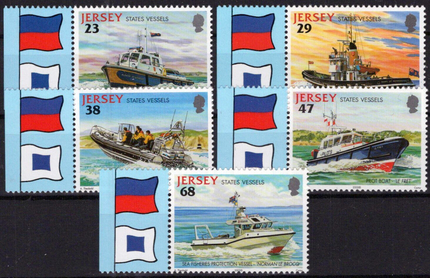 Jersey 1013-1017 MNH State Vessels Ships Boats 092023SM33M