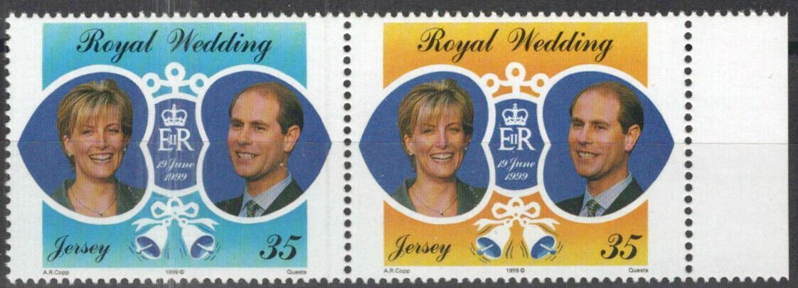 Jersey 902a MNH Pair Prince Edward Sophie Rhys Jones Wedding 092023S25M