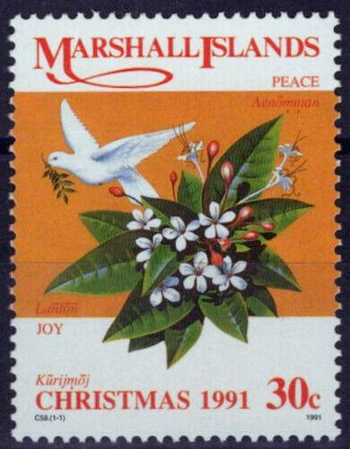 Marshall Islands 412 MNH Christmas Flowers Birds 092023S59M