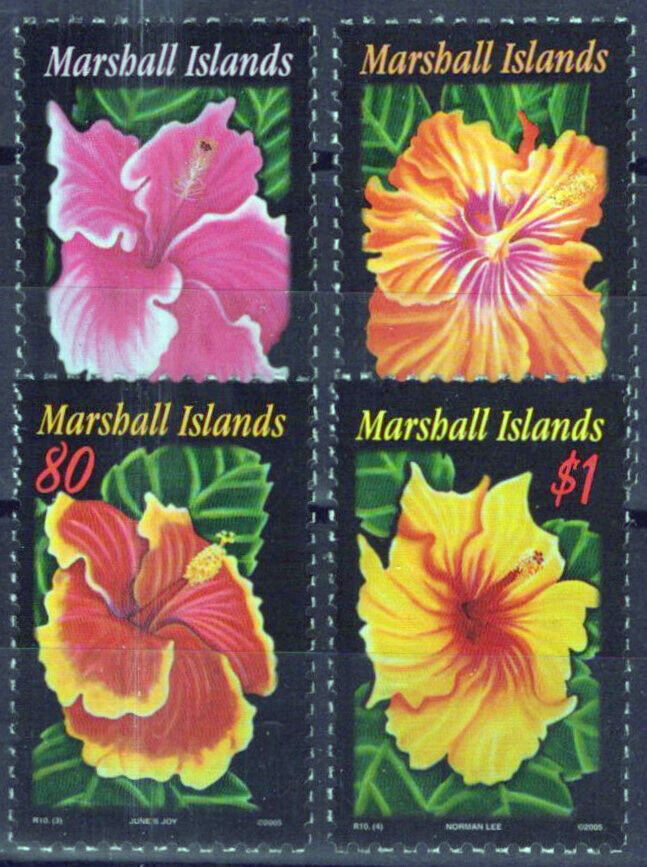 Marshall Islands 850-853 MNH Flowers Plants Hibiscus Zayix Stamps 092023S70M
