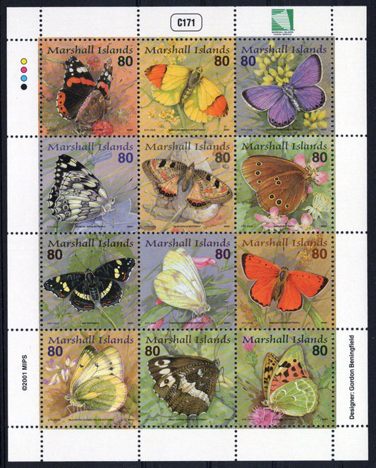 ZAYIX Marshall Islands 776 MNH Butterflies Insects Nature 090223SM33M