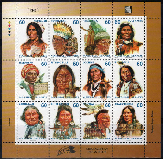 Marshall Islands 699 MNH Great American Indian Chiefs ZAYIX 092023SL01M