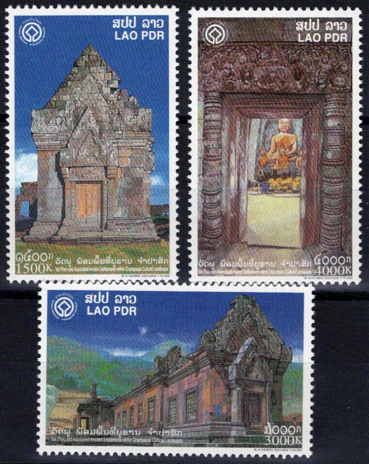 ZAYIX Laos 1561-1563 MNH Vat Phou World Heritage Site Temples 100123S15