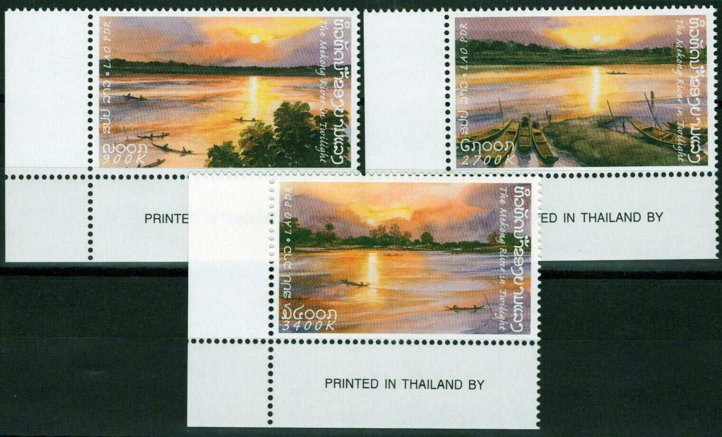 Laos 1478-1480 MNH Seaside Views Mekong River