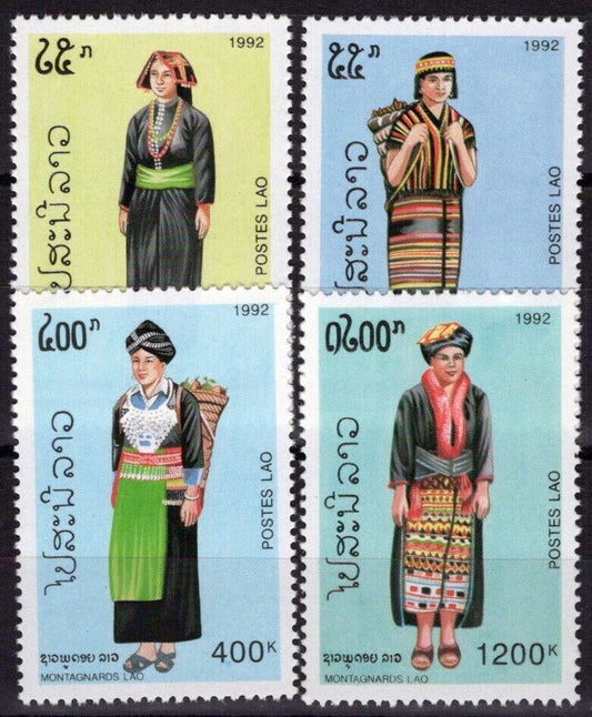 ZAYIX Laos 1091-1094 MNH Traditional Costumes Montagnard's Culture 100323S17