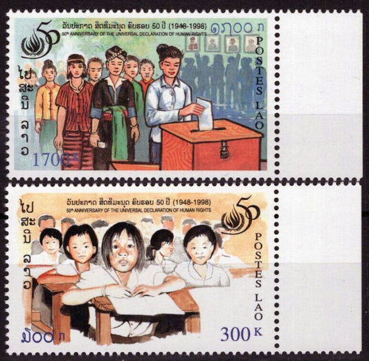 ZAYIX Laos 1398-1399 MNH Women Human Rights Education 100323S59