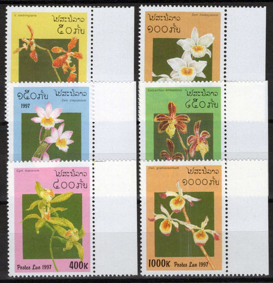 ZAYIX Laos 1322-1327 MNH Orchids Flowers Plants 100323S67