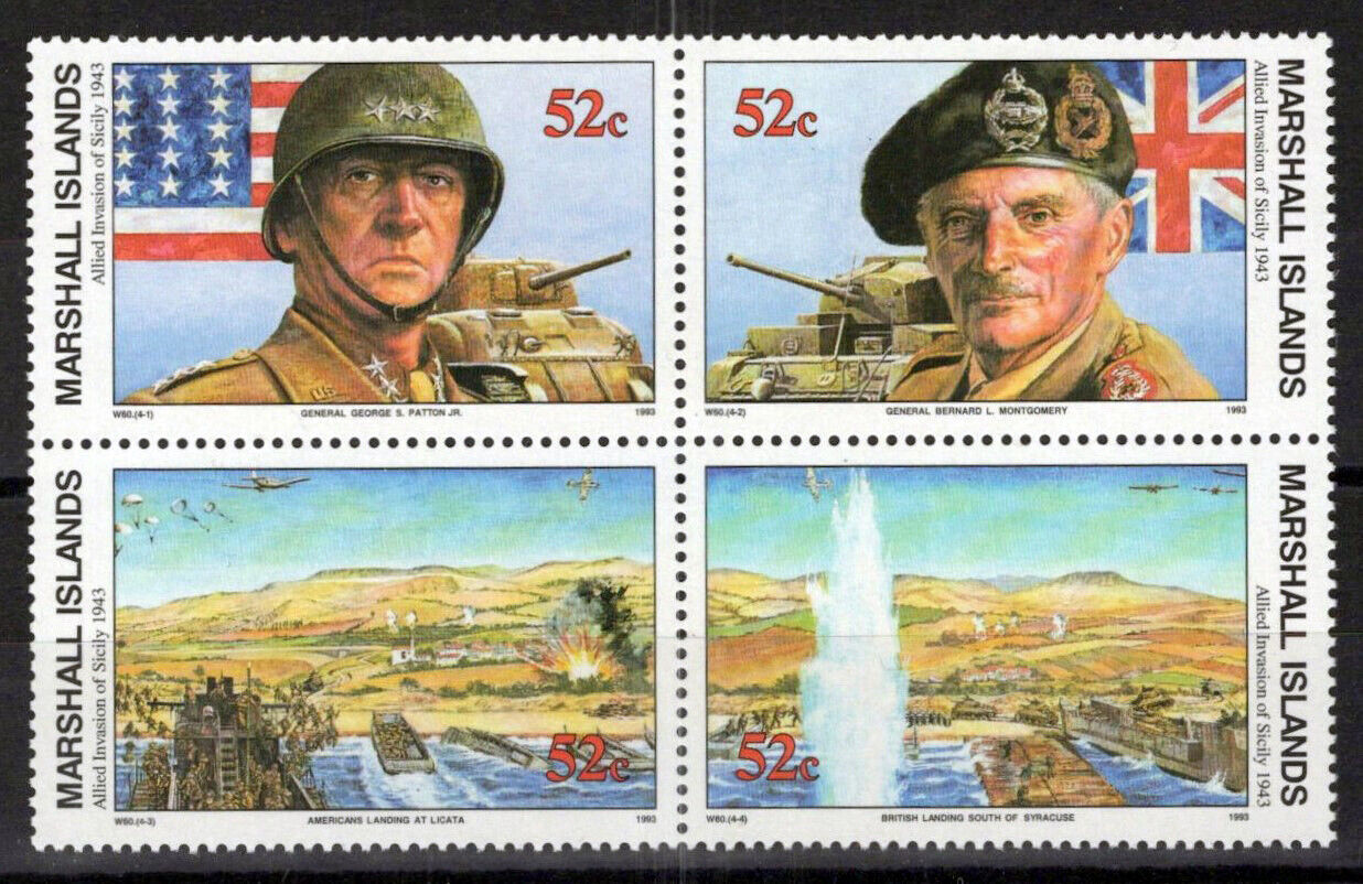 Marshall Islands 470a MNH Invasion of Sicily WWII Gen Patton ZAYIX 0124S0002M