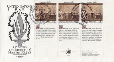 United Nations FDC Human Rights Article 8 Artmaster cachet ZAYIX 031823SM110