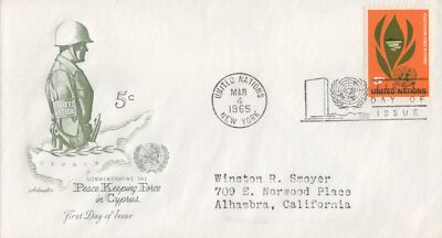 United Nations FDC Cyprus Peacekeeping Artmaster addressed ZAYIX 031823SM115M