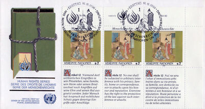 United Nations FDC Human Rights Geneva Japanese Art ZAYIX 031823SM02