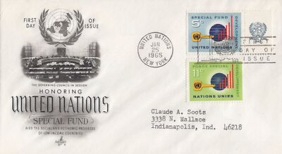 United Nations FDC Special Nations Fund Artcraft cachet ZAYIX 031823SM100