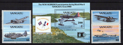 Vanuatu 560-564 MNH Aviation WWII Planes Aircraft ZAYIX 0624S0153
