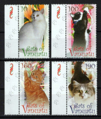 Vanuatu 987-990 MNH Felines Domestic Cats Pets ZAYIX 0624S0204