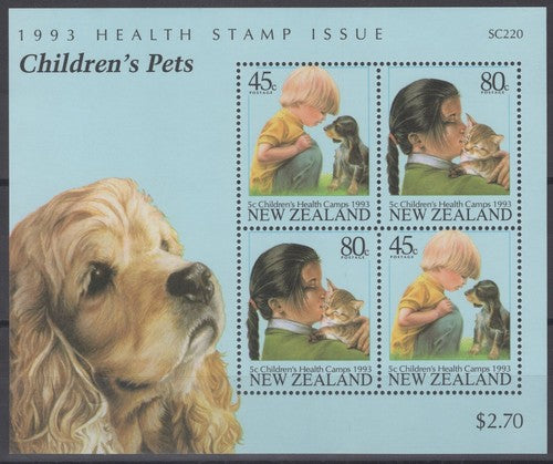 New Zealand B144a MNH Dogs Cats Pets Animals Zayix Stamps 060922SM173M