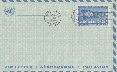 UN UC4 FDC Air Letter Aerogramme - Postal Stationery 032723SM47 ZAYIX 030723SM47