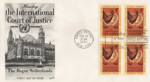 UN 88 Fleetwood FDC International Court of Justice block 032723SM48 ZAYIX 030723SM48