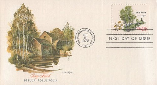 US 1767 American Trees Gray Birch FDC Fleetwood cachet ZAYIX 031923SM120