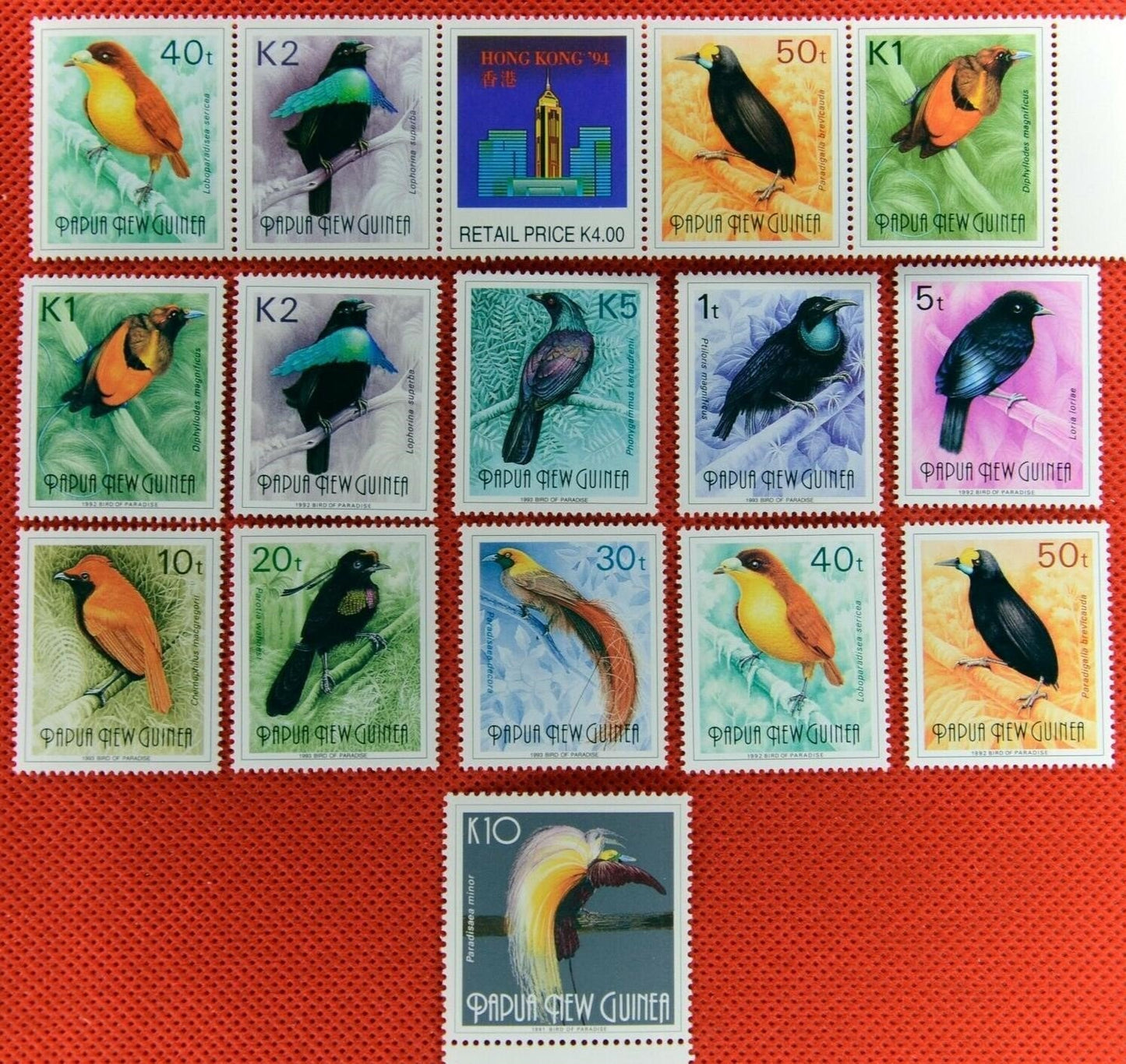 Papua New Guinea 1991-94 issues MNH Tropical Birds Zayix Stamps ZAYIX 0225M0026M