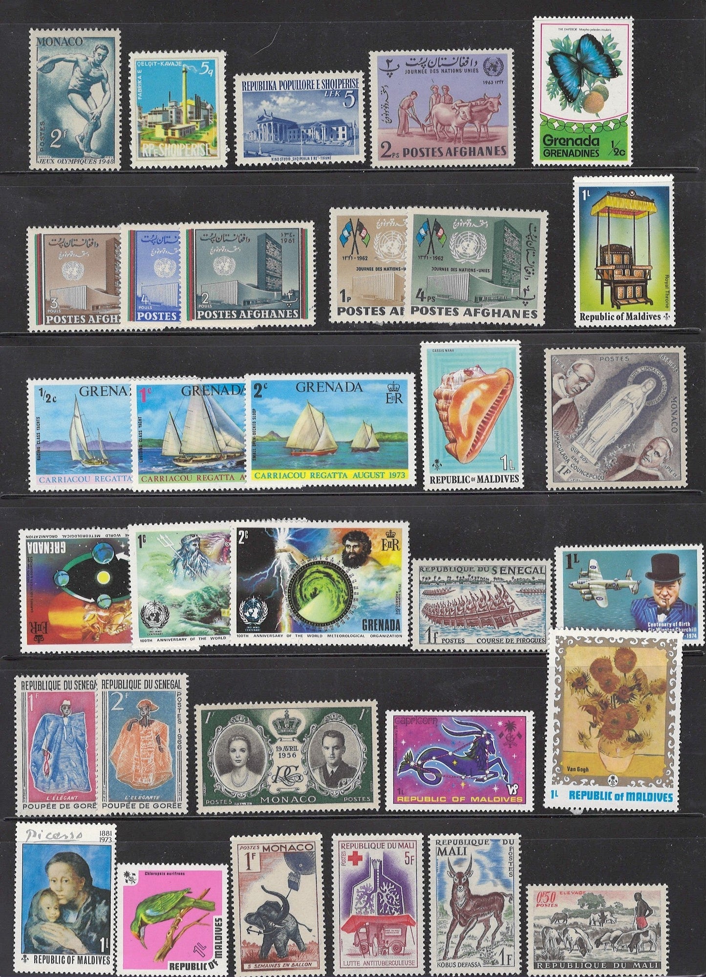 Worldwide 122 MNH All Different Topical Stamp Collection Zayix Stamps 0225M0029M